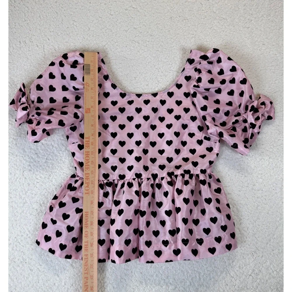 LoveShackFancy Pink Keily Puff Sleeve Top Size 4